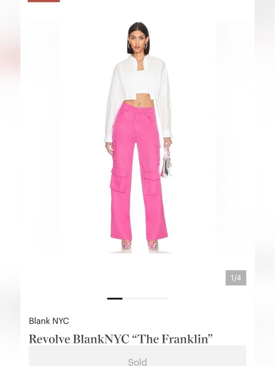 Blank NYC Pants - New  BLANK NYC The Franklin High Waist Cargo Pants in Hot Pink Sz 25 NWOT $98